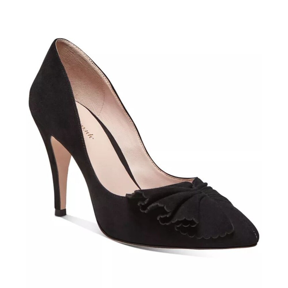Kate Spade New York Pump Alessia Black Suede Heeled Sandals Sz 9M $228